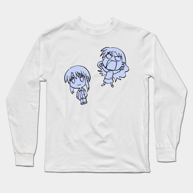 I draw chibi minamo and yukari sensei / azumanga daioh Long Sleeve T-Shirt by mudwizard